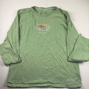 Life is Good womans Long Sleeve Graphic Tee - Sage Green